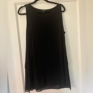 Eileen Fisher Black sleeveless tunic/tank with georgette bottom. Great piece